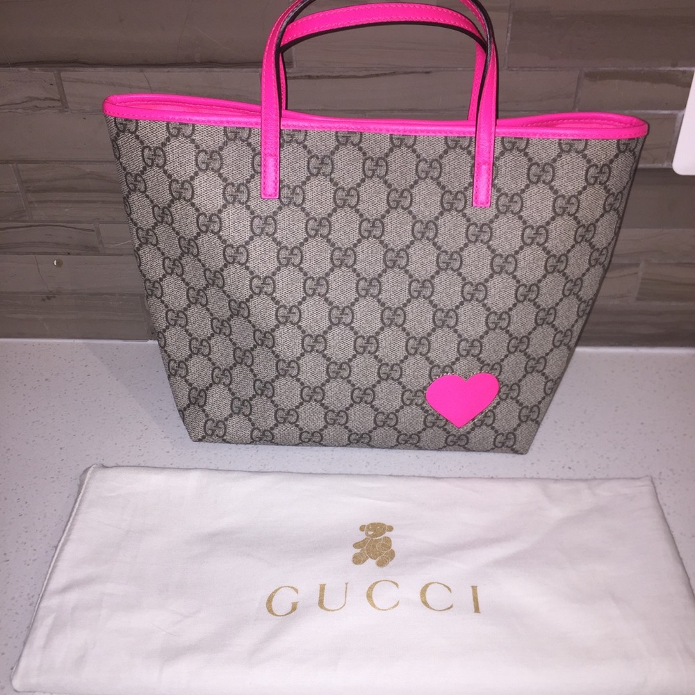 Children's Gucci Neon Pink Heart Tote